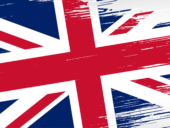Vector illustration on brush effect of the UK flag.